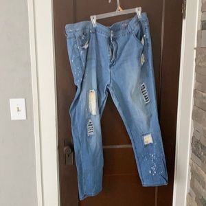 Blue jeans with Intentional destressed